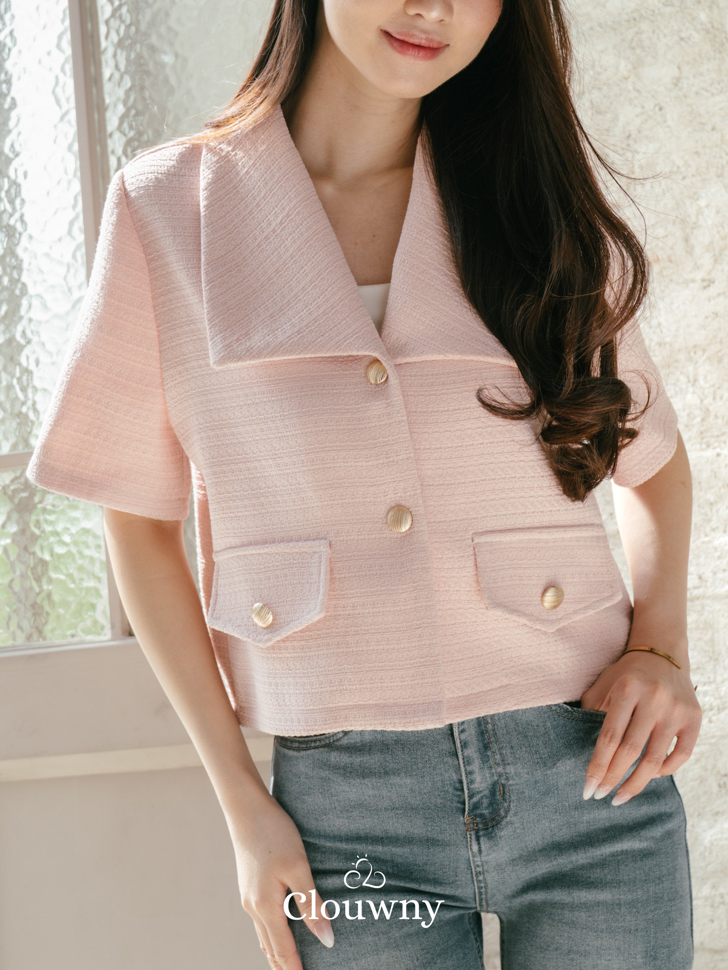 Orega Tweed Top - Pink